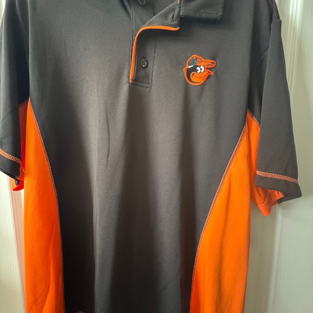Baltimore Orioles MLB Basbeall Stylish Black and Orange Polo Shirt